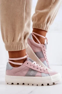 Sale Damskie Tenisówki BIG STAR JJ274481 Różowe Damskie Trampki Damskie Big Star|Trampki Damskie Niskie