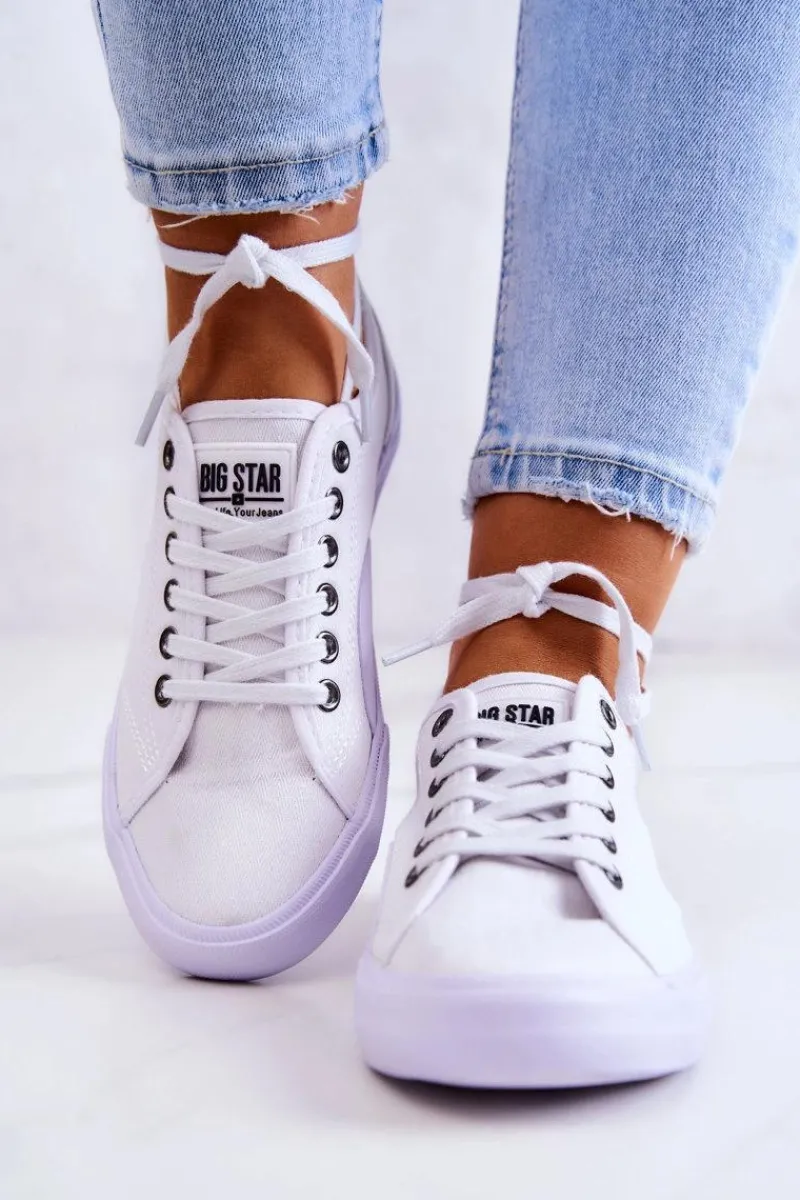 Trampki Damskie Big Star|Trampki Damskie Niskie>Big Star Shoes Damskie Tenisówki BIG STAR W274835 Białe Biały