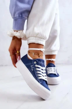 Discount Damskie Tenisówki LCW-22-31-0834L Niebieskie Damskie Trampki Damskie Niskie