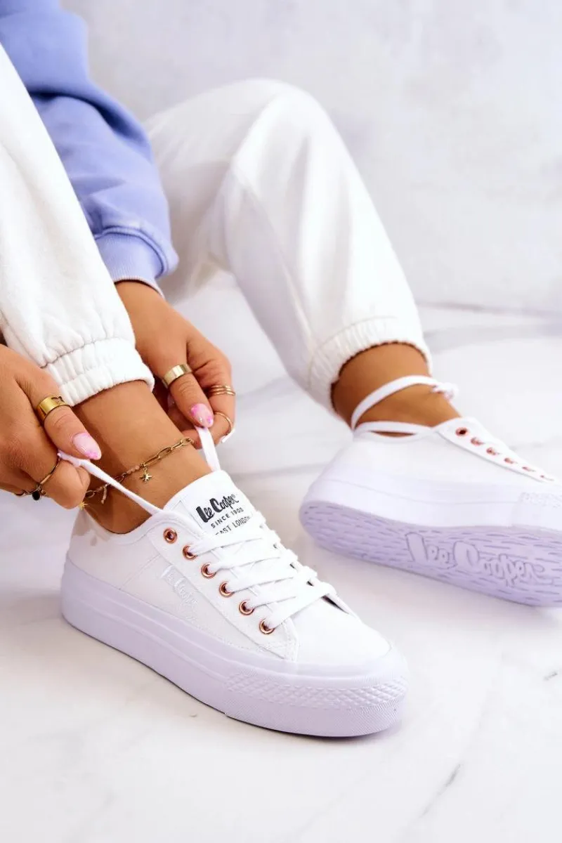 Lee Cooper Damskie Tenisówki LCW-22-31-0890L Białe