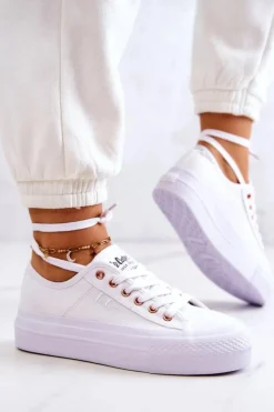 Lee Cooper Damskie Tenisówki LCW-22-31-0890L Białe