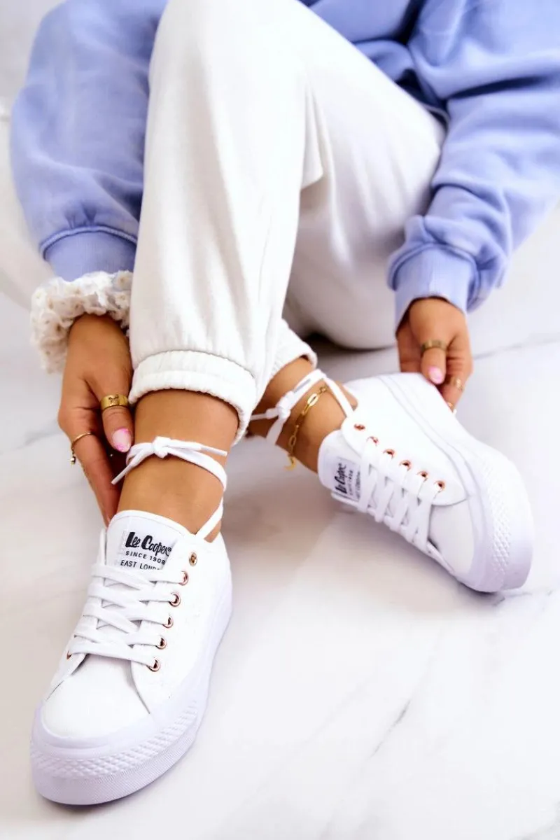 Lee Cooper Damskie Tenisówki LCW-22-31-0890L Białe