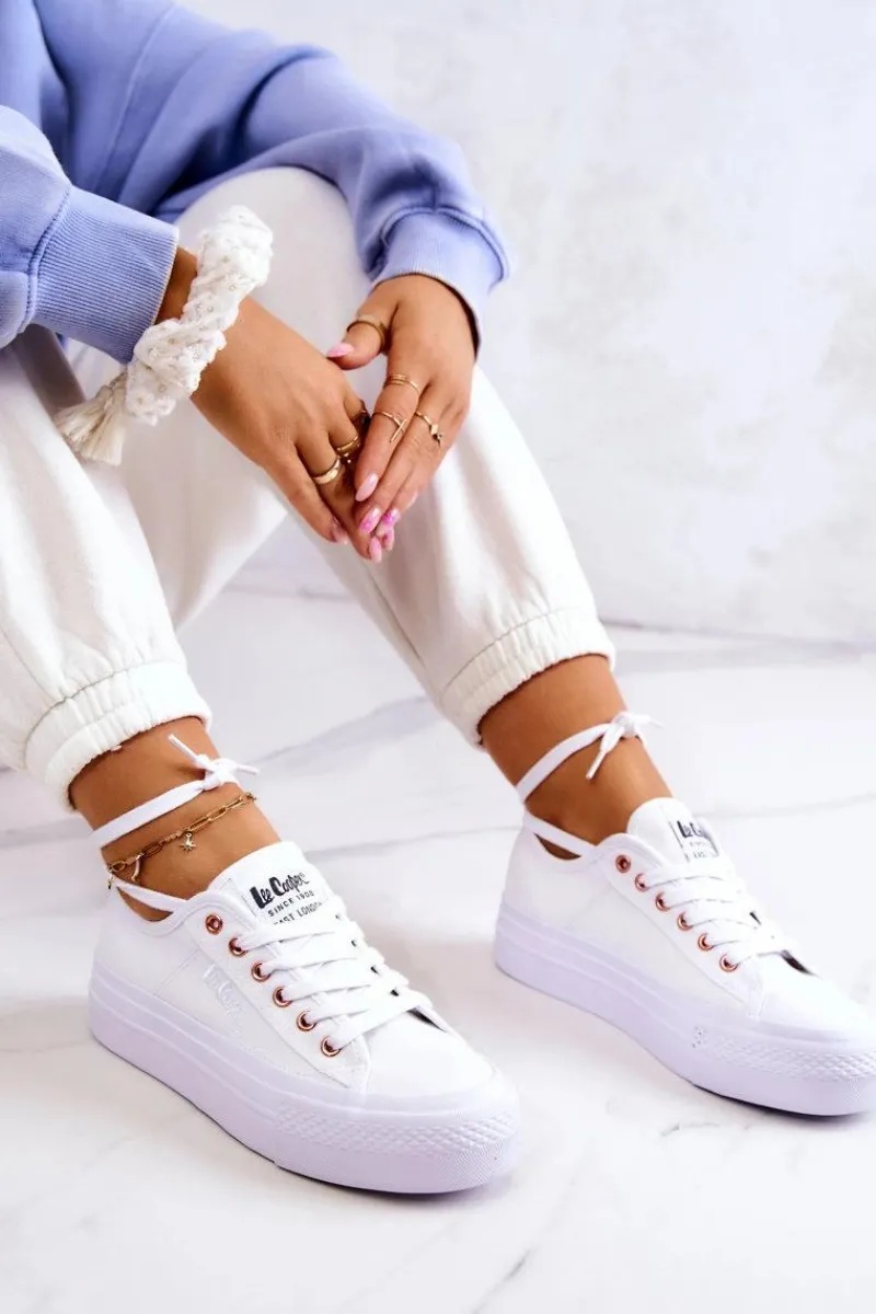 Lee Cooper Damskie Tenisówki LCW-22-31-0890L Białe