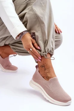 Hot Damskie Tenisówki Materiałowe Wsuwane Różowe Adiora Damskie Trampki Damskie Slip-On|Trampki Damskie Niskie