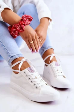 Cross Jeans Damskie Tenisówki Materiałowe JJ2R4050C Białe