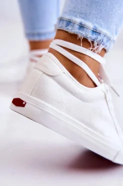 Cross Jeans Damskie Tenisówki Materiałowe JJ2R4050C Białe