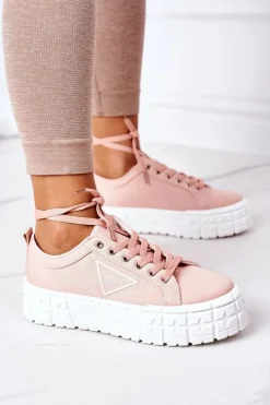 Clearance Boto Damskie Tenisówki Na Platformie Różowe Big City Life