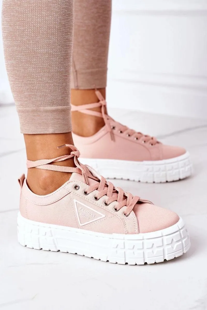 Clearance Boto Damskie Tenisówki Na Platformie Różowe Big City Life