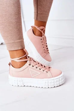 Clearance Boto Damskie Tenisówki Na Platformie Różowe Big City Life