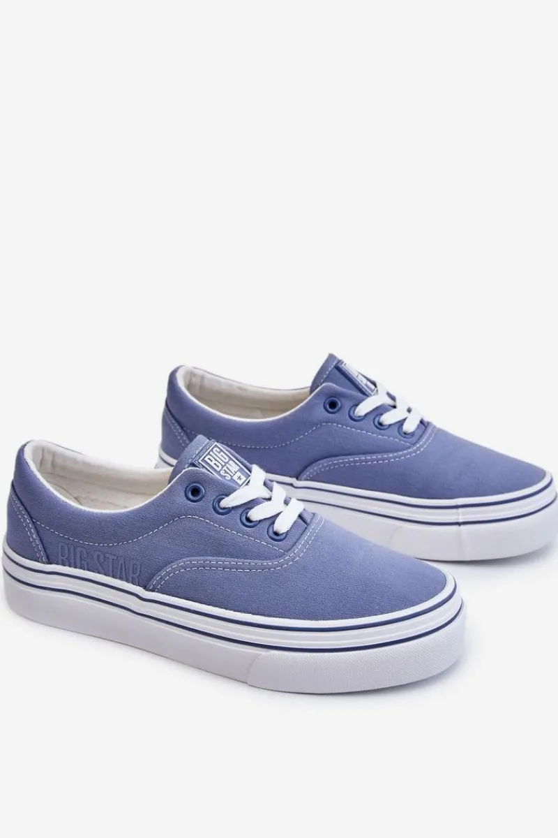 Outlet Damskie Tenisówki Na Platformie Big Star LL274231 Niebieskie Damskie Trampki Damskie Big Star|Trampki Damskie Niskie