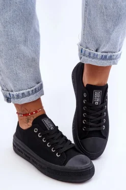 Trampki Damskie Big Star|Trampki Damskie Niskie>Big Star Shoes Damskie Tenisówki Na Platformie Big Star LL274A176 Czarne