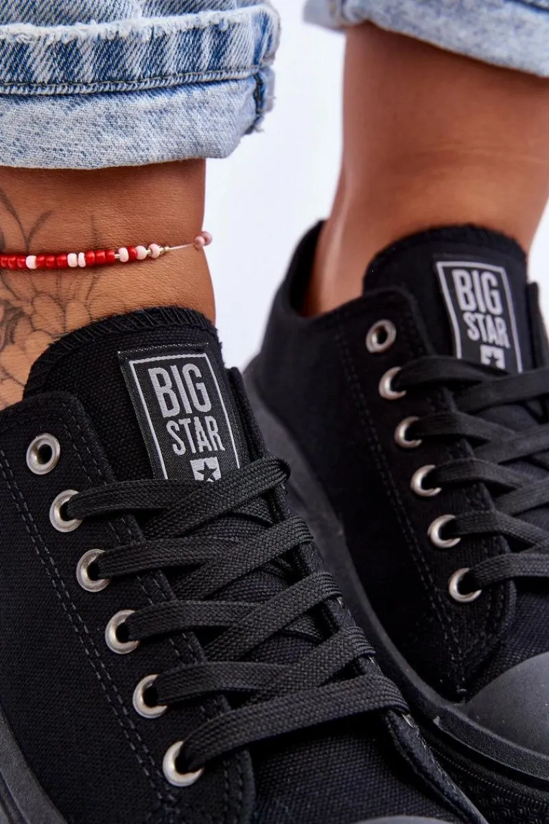 Trampki Damskie Big Star|Trampki Damskie Niskie>Big Star Shoes Damskie Tenisówki Na Platformie Big Star LL274A176 Czarne