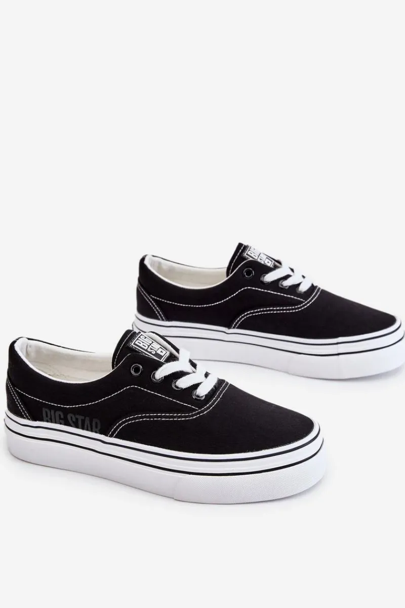 Trampki Damskie Big Star|Trampki Damskie Niskie>Big Star Shoes Damskie Tenisówki Na Platformie Big Star LL274230 Czarne