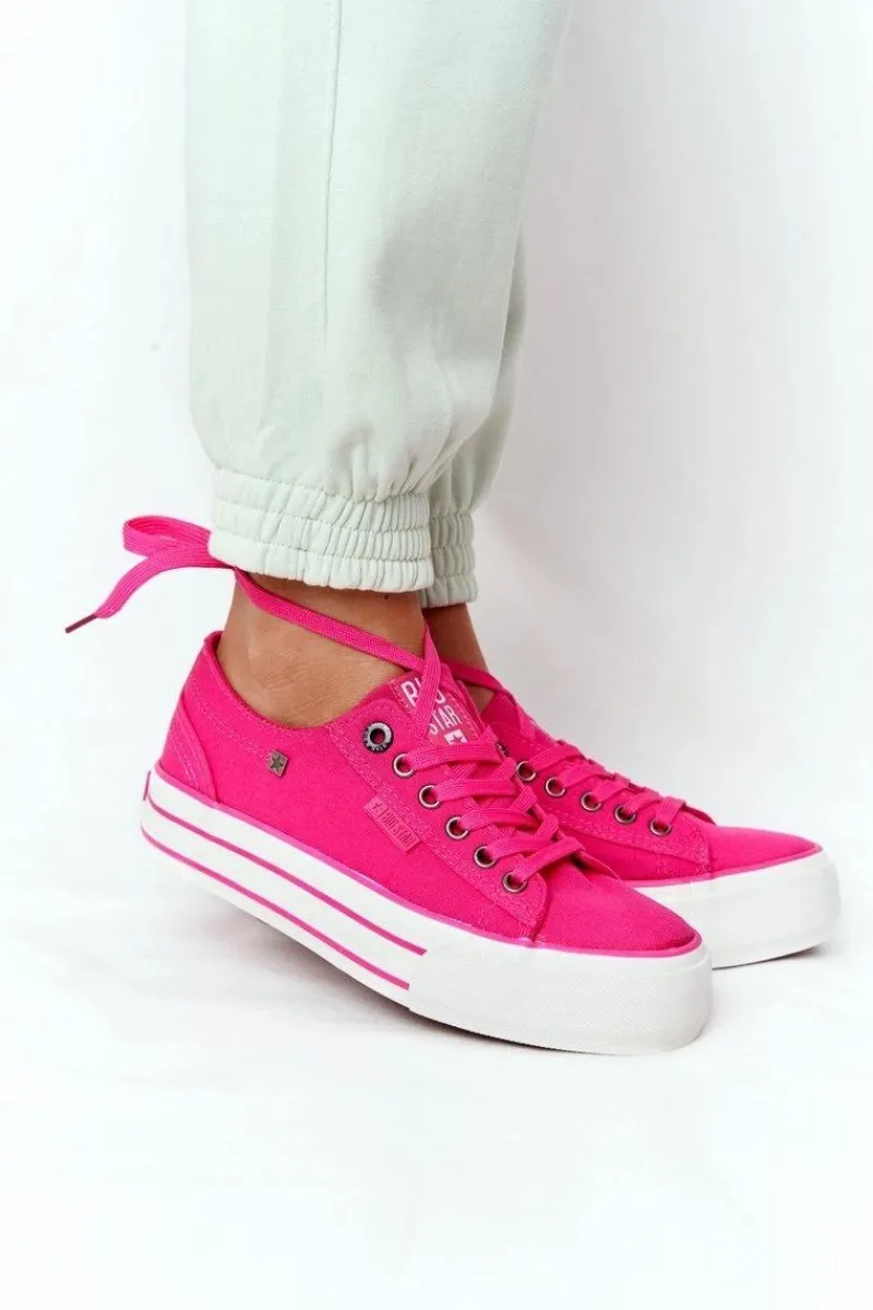 Online Damskie Tenisówki Na Platformie BIG STAR HH274054 Fuksja Damskie Trampki Damskie Big Star|Trampki Damskie Niskie