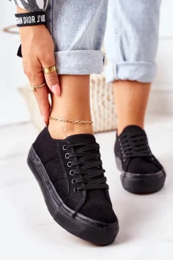 Clearance Damskie Tenisówki Na Platformie Czarne Skateboard Damskie Trampki Damskie Niskie