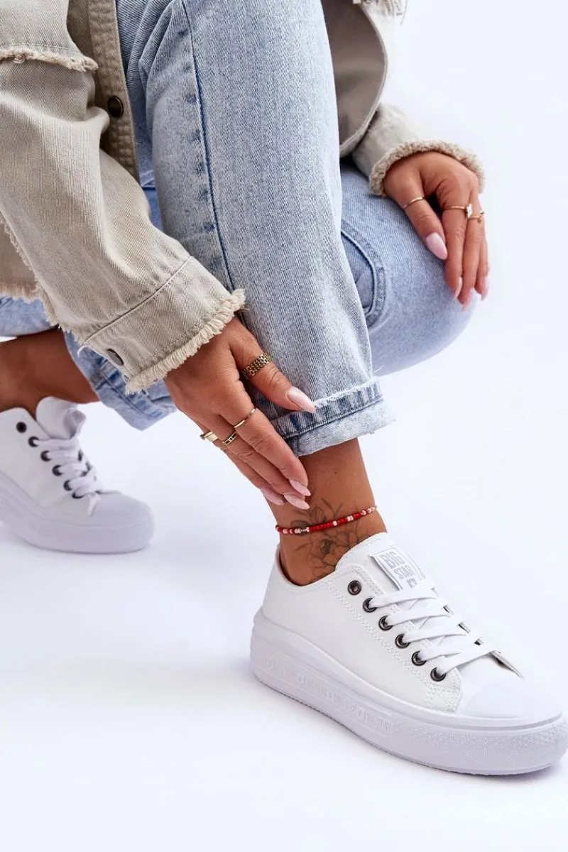 Sale Big Star Shoes Damskie Tenisówki Na Platformie Big Star LL274A177 Białe