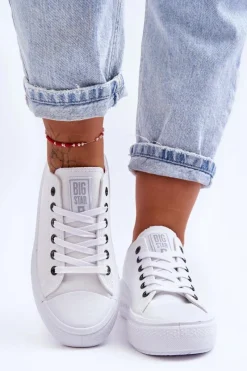 Sale Big Star Shoes Damskie Tenisówki Na Platformie Big Star LL274A177 Białe