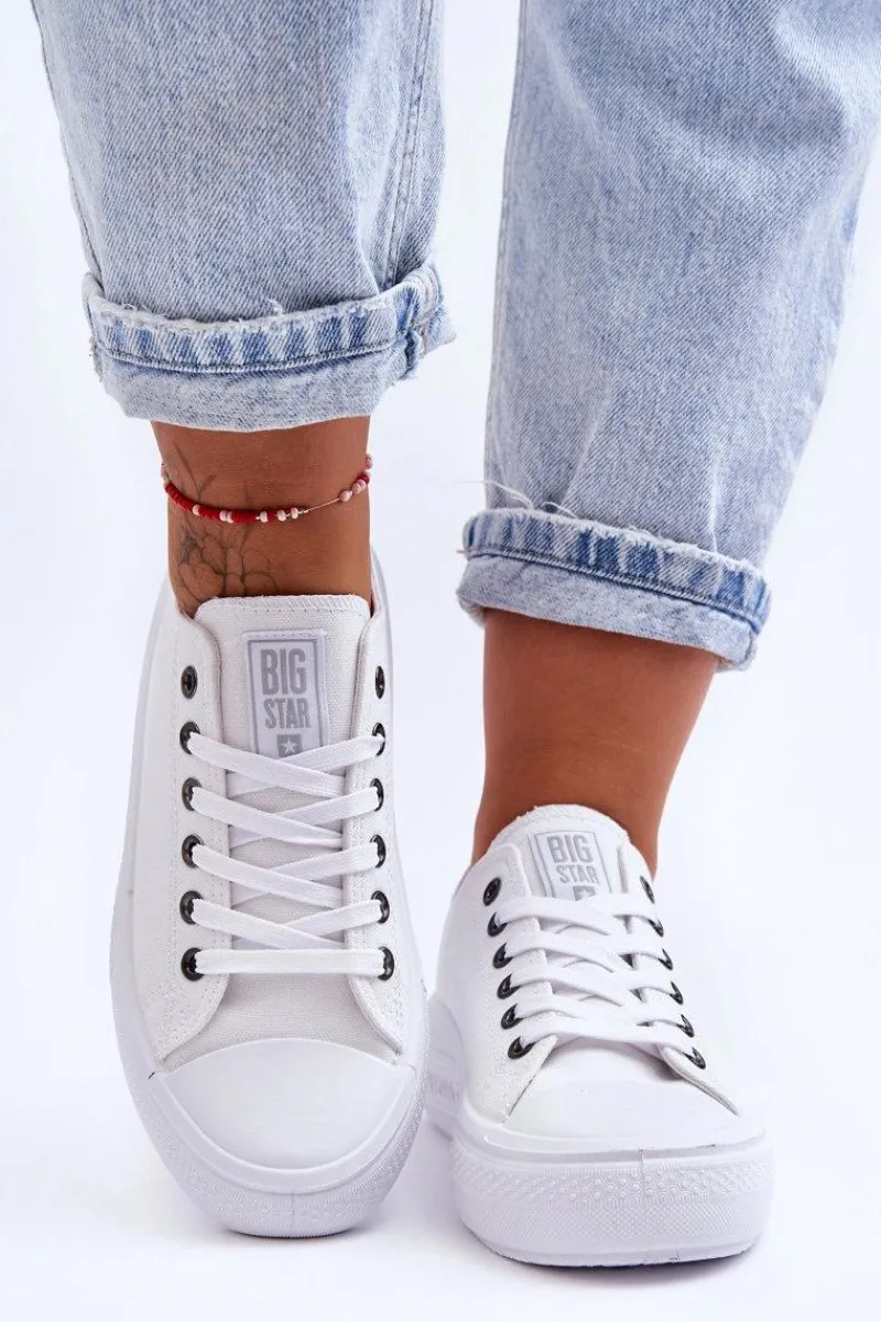 Sale Big Star Shoes Damskie Tenisówki Na Platformie Big Star LL274A177 Białe