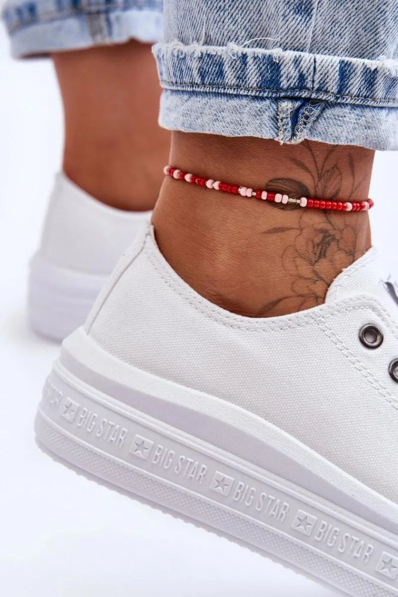 Sale Big Star Shoes Damskie Tenisówki Na Platformie Big Star LL274A177 Białe