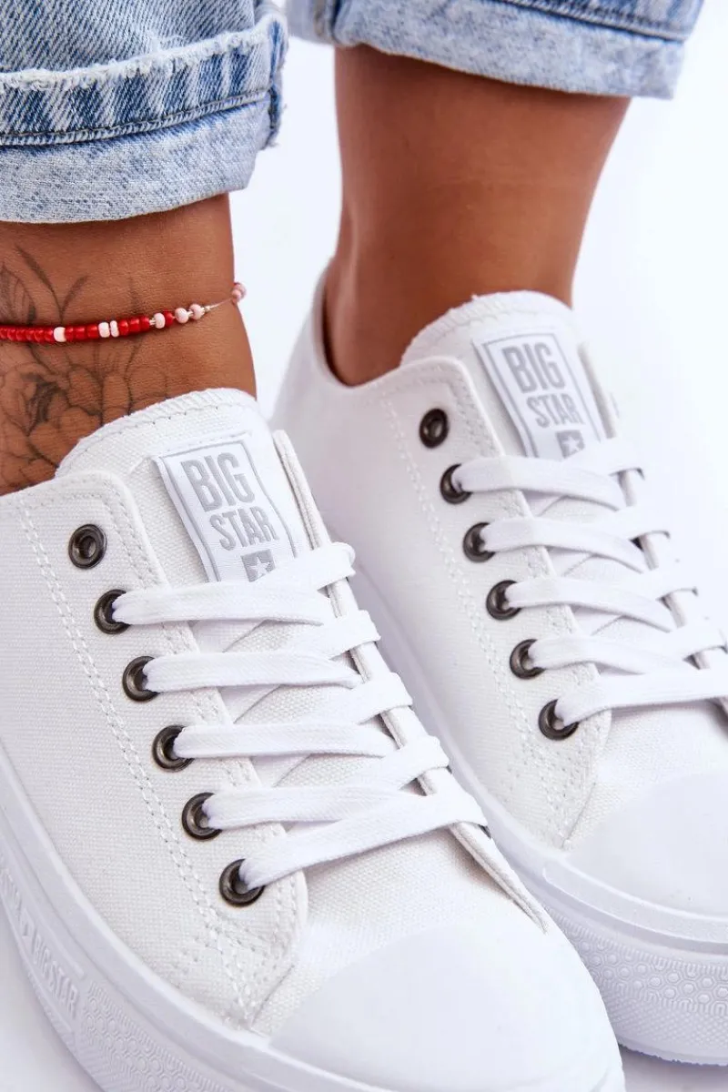 Sale Big Star Shoes Damskie Tenisówki Na Platformie Big Star LL274A177 Białe