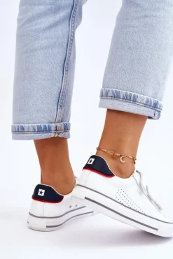 Best Damskie Tenisówki Na Rzepy Big Star LL274A207 Białe Damskie Trampki Damskie Big Star|Trampki Damskie Niskie