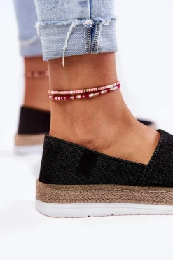 Sale Big Star Shoes Damskie Tenisówki Slip On Big Star KK276008 Czarne