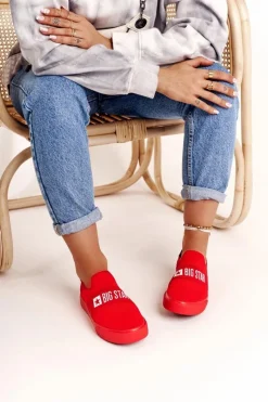 Trampki Damskie Slip-On|Trampki Damskie Big Star>Big Star Shoes Damskie Tenisówki Slip-on Big Star FF274220 Czerwone