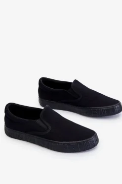 Sale Big Star Shoes Damskie Tenisówki Slip-On Big Star LL274392 Czarne
