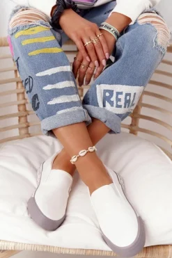 Trampki Damskie Slip-On|Trampki Damskie Big Star></noscript>Big Star Shoes Damskie Tenisówki Slip-on Big Star HH274007 Białe