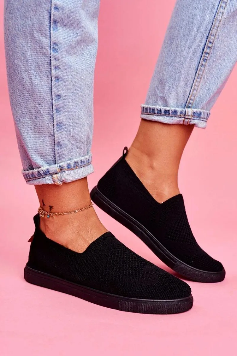 Best Big Star Shoes Damskie Tenisówki Slip-on Czarne Big Star FF274A609