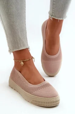 Hot Evento Damskie Tenisówki Slip-on Na Platformie Różowe Pimadea