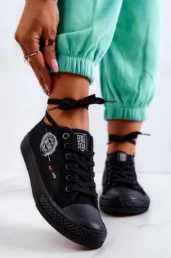 Big Star Shoes Damskie Tenisówki Trampki BIG STAR JJ274A256 Czarne Czarny