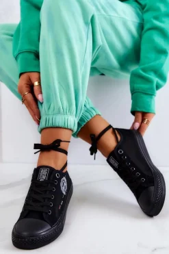 Big Star Shoes Damskie Tenisówki Trampki BIG STAR JJ274A256 Czarne Czarny