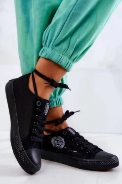 Big Star Shoes Damskie Tenisówki Trampki BIG STAR JJ274A256 Czarne Czarny
