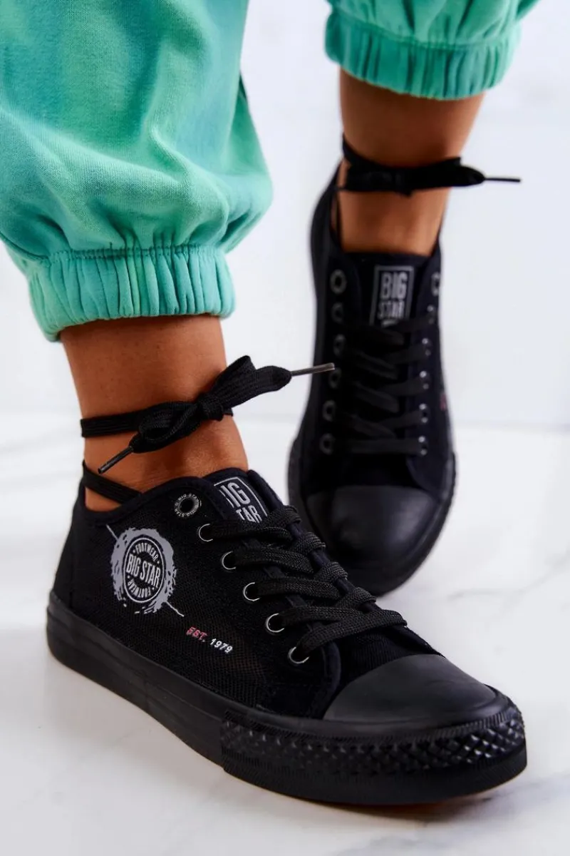 Big Star Shoes Damskie Tenisówki Trampki BIG STAR JJ274A256 Czarne Czarny