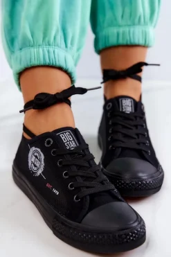 Big Star Shoes Damskie Tenisówki Trampki BIG STAR JJ274A256 Czarne Czarny