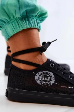 Big Star Shoes Damskie Tenisówki Trampki BIG STAR JJ274A256 Czarne Czarny