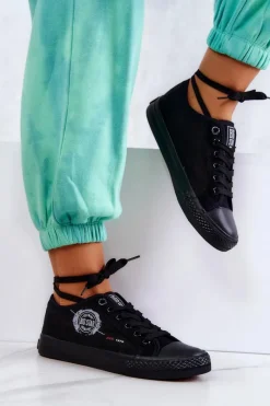 Big Star Shoes Damskie Tenisówki Trampki BIG STAR JJ274A256 Czarne Czarny