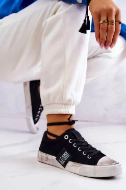Outlet Big Star Shoes Damskie Tenisówki Trampki BIG STAR JJ274354 Czarno-Białe