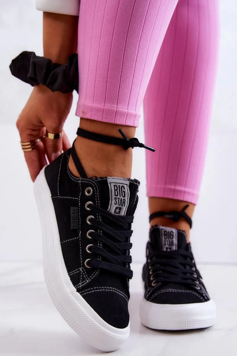 Hot Big Star Shoes Damskie Tenisówki Trampki BIG STAR JJ274098 Czarne