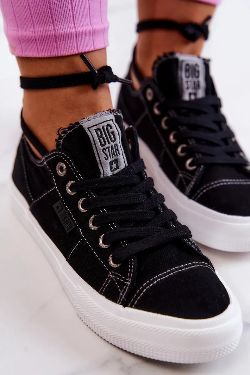 Hot Big Star Shoes Damskie Tenisówki Trampki BIG STAR JJ274098 Czarne