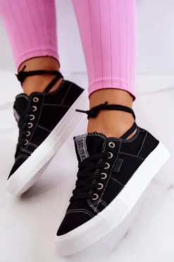 Hot Big Star Shoes Damskie Tenisówki Trampki BIG STAR JJ274098 Czarne