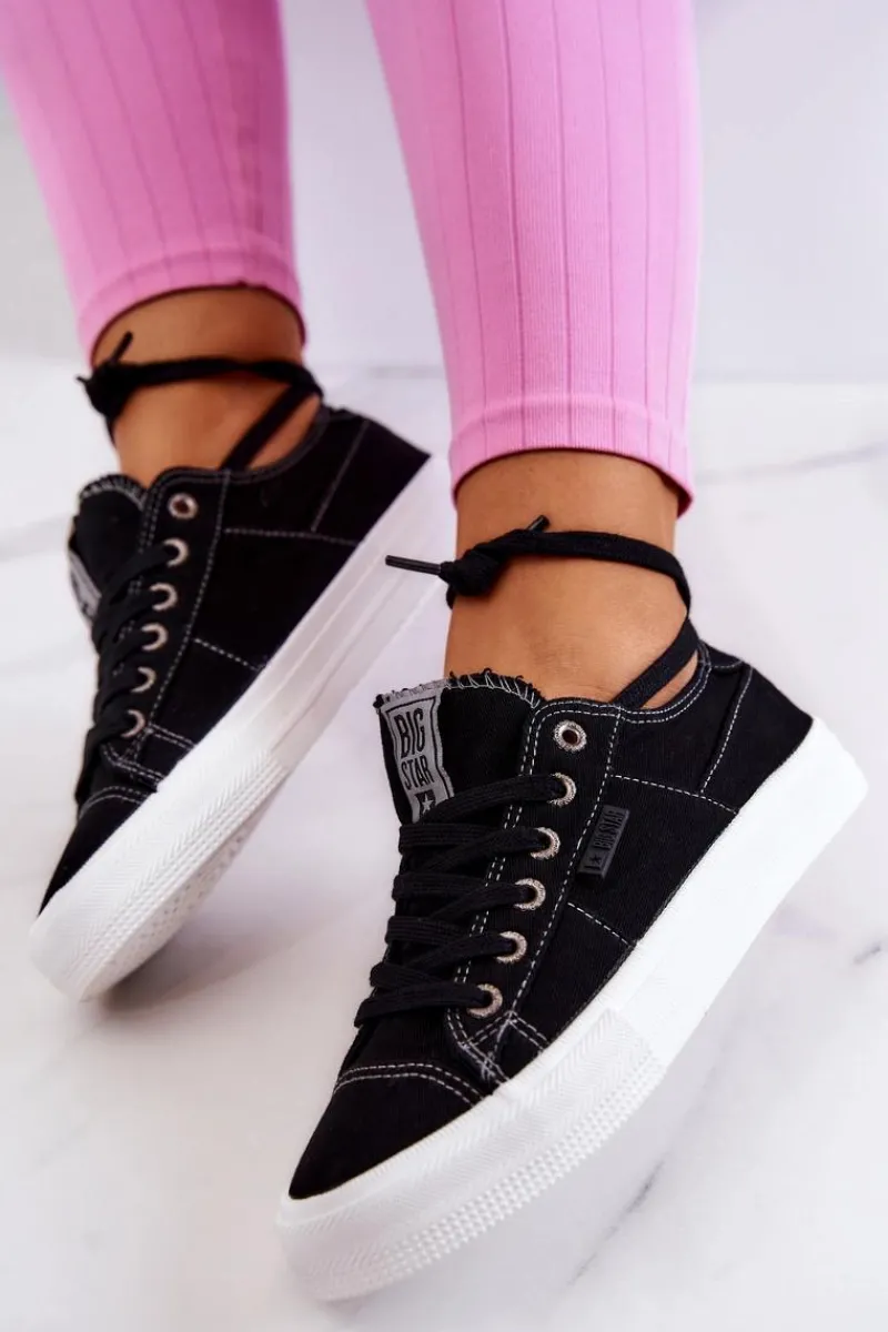 Hot Big Star Shoes Damskie Tenisówki Trampki BIG STAR JJ274098 Czarne