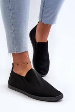 Boto Damskie Tenisówki Trampki Slip-On Czarne Lovinia Czarny