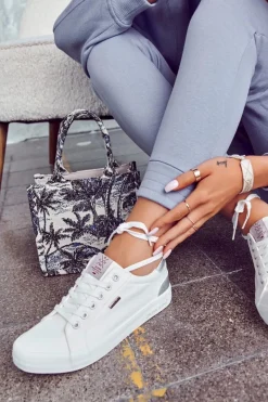 Trampki Damskie Cross Jeans|Trampki Damskie Niskie></noscript>Cross Jeans Damskie Tenisówki Wiązane JJ2R4038C Białe