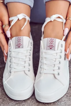 Trampki Damskie Cross Jeans|Trampki Damskie Niskie></noscript>Cross Jeans Damskie Tenisówki Wiązane JJ2R4038C Białe