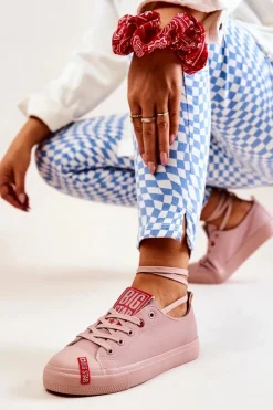 Discount Big Star Shoes Damskie Trampki Big Star JJ274167 Różowe Różowy