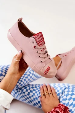 Discount Big Star Shoes Damskie Trampki Big Star JJ274167 Różowe Różowy