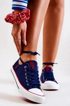 Online Big Star Shoes Damskie Trampki BIG STAR JJ274121 Granatowe