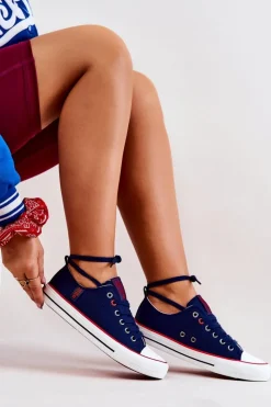 Online Big Star Shoes Damskie Trampki BIG STAR JJ274121 Granatowe